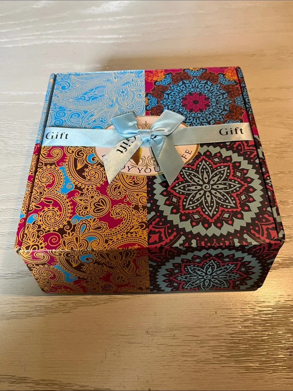 Hand-Painted Floral candle Set - Multicolor- Set of 4 - NEW